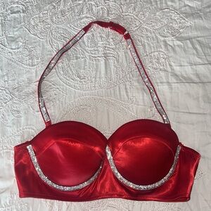 Hearts Rob NWOT Red Bedazzled Bralette